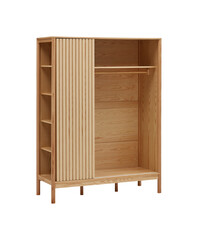 Modern wooden cabinet with cut out isolated on background transparent