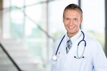 Poster - Nurse or doctor posing in medical hospital