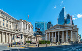 Fototapeta Londyn - Bank of England und Royal Exchange in London