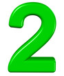 3d green number 2