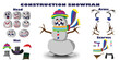 © Dmytro - Christmas character. Evil, kind, cheerful, cunning snowman. Constructor. Body parts and accessories, vector top hat and tie, scarf and santa hat, snowballs and hands, winter holiday. Do it yourself