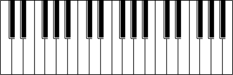 Wall Mural - Piano keys. Musical instrument keyboard. Vector illustration.