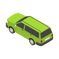 Canvas Print - Isometric Car Illustration