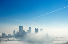 Early Morning Fog Over Pittsburgh Pennsylvania.