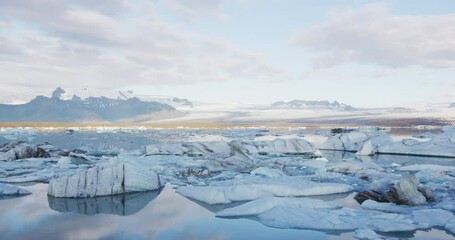 Wall Mural - iceland nature landscape of jokulsarlon glacial lagoon glacier lake in southeast iceland by vatnajok