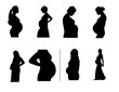 Collection of pregnant women vector graphics