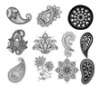 Collection of paisley designs icons elements