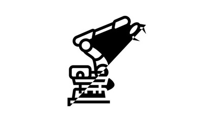 Sticker - arm robot industry line icon animation