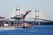 Jacksonville City Port And A Suspension Bridge