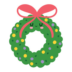 Wall Mural - christmas wreath with bow