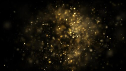 Wall Mural - Gold Snowflakes and Luxe Particles Loop Background
