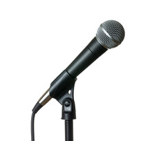 Classic Stage Microphone Isolated Against White