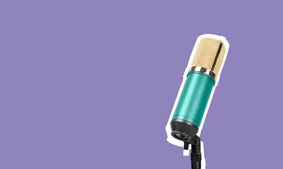 Sticker - Classic modern microphone on colored background