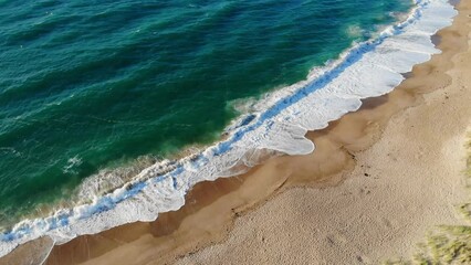 Wall Mural - Aerial drone view of Atlantic ocean shore line in Brittany, France