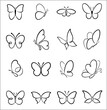 simple butterfly insect outline vector SVG line art