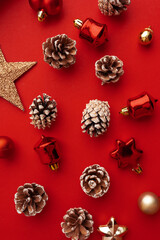 Wall Mural - Close up view of Christmas decoration, Christmas mood background	