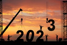 Silhouette Of People Team And 2023 Numbers