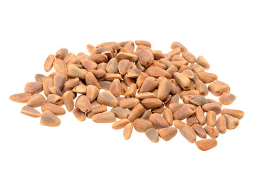 Wall Mural - Pine nuts on white background
