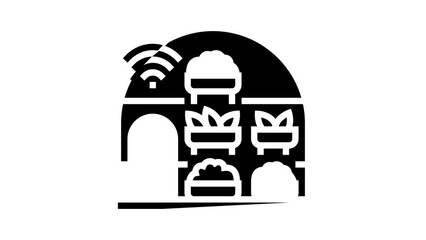 Wall Mural - lab farm agriculture glyph icon animation