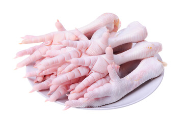 Wall Mural - Chicken feet on white background