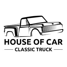 House Of Cars Classic Truck Logo Vector.