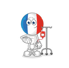 Sticker - france sick in IV illustration. character vector