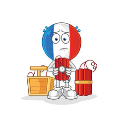 Poster - france holding dynamite character. cartoon mascot vector