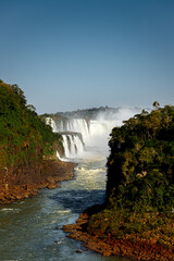 Wall Mural - Current of the Iguazu River after flowing from the Iguazu Falls