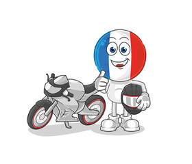 Poster - france racer character. cartoon mascot vector