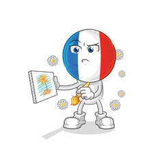 Sticker - france traditional painter cartoon character vector