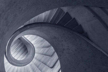 Poster - Modern spiral staircase. Contemporary architecture abstract background