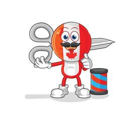 Poster - canada barber cartoon. cartoon mascot vector