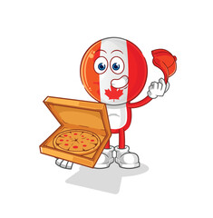 Sticker - canada pizza delivery boy vector. cartoon character