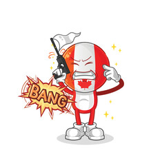 Wall Mural - canada warning shot mascot. cartoon vector