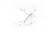 3d water splash transparent, clear blue water scattered around isolated. 3d render illustration