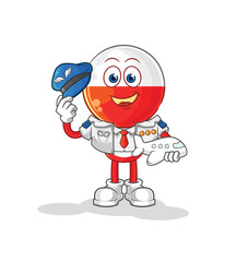 Canvas Print - poland pilot mascot. cartoon vector