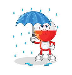 Canvas Print - poland holding an umbrella illustration. character vector