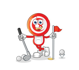 Canvas Print - tunisia playing golf vector. cartoon character