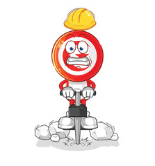 Poster - tunisia drill the ground cartoon character vector