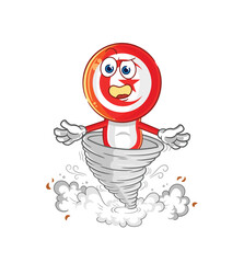 Poster - tunisia in the tornado cartoon character vector