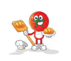 Poster - morocco baker with bread. cartoon mascot vector