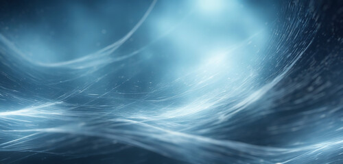 Wall Mural - energetic blue particles flowing in the wind, strands of energy flow. backdrop with copy space, grap