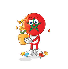 Poster - morocco with a flower pot. character vector