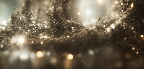 Wall Mural - bokeh backdrop of glitter and lights, warm glow. backdrop with copy space, graphic elements for desi