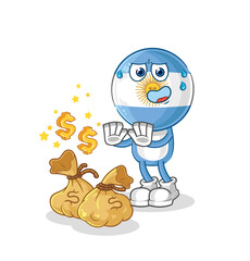 Canvas Print - argentina refuse money illustration. character vector