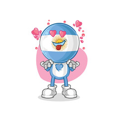 Sticker - argentina fallin love vector. cartoon character