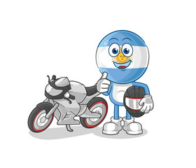 Poster - argentina racer character. cartoon mascot vector