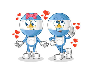 Sticker - argentina dating cartoon. character mascot vector