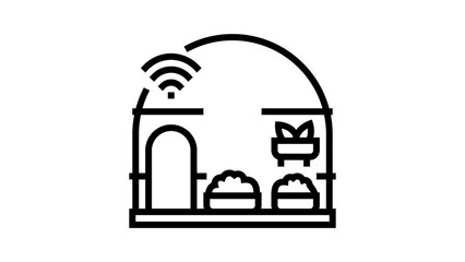 Wall Mural - lab farm agriculture line icon animation