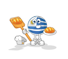 Poster - uruguay baker with bread. cartoon mascot vector